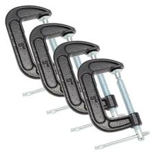 4 Pack Heavy Duty C Clamps with 3 Inch Jaw Opening for Woodworking