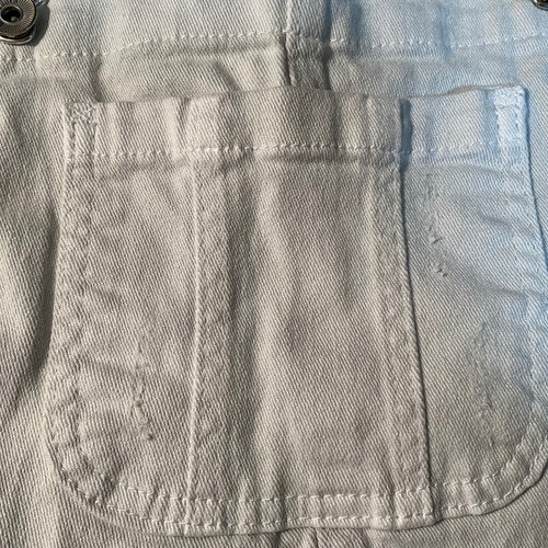 Wallflower White Denim Distressed Overalls Shorts Romper Summer Casual - L - Picture 4 of 8