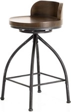 Swivel Counter Height Stool Cognac / Black