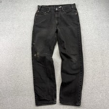 Vintage Levis 550 Jeans Men 34x32 Black Relaxed Straight Denim Button Grunge 90s