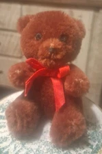 Vintage Miniature Teddy Bear Brown Mohair Fully Jointed Embrodiered Face 4"