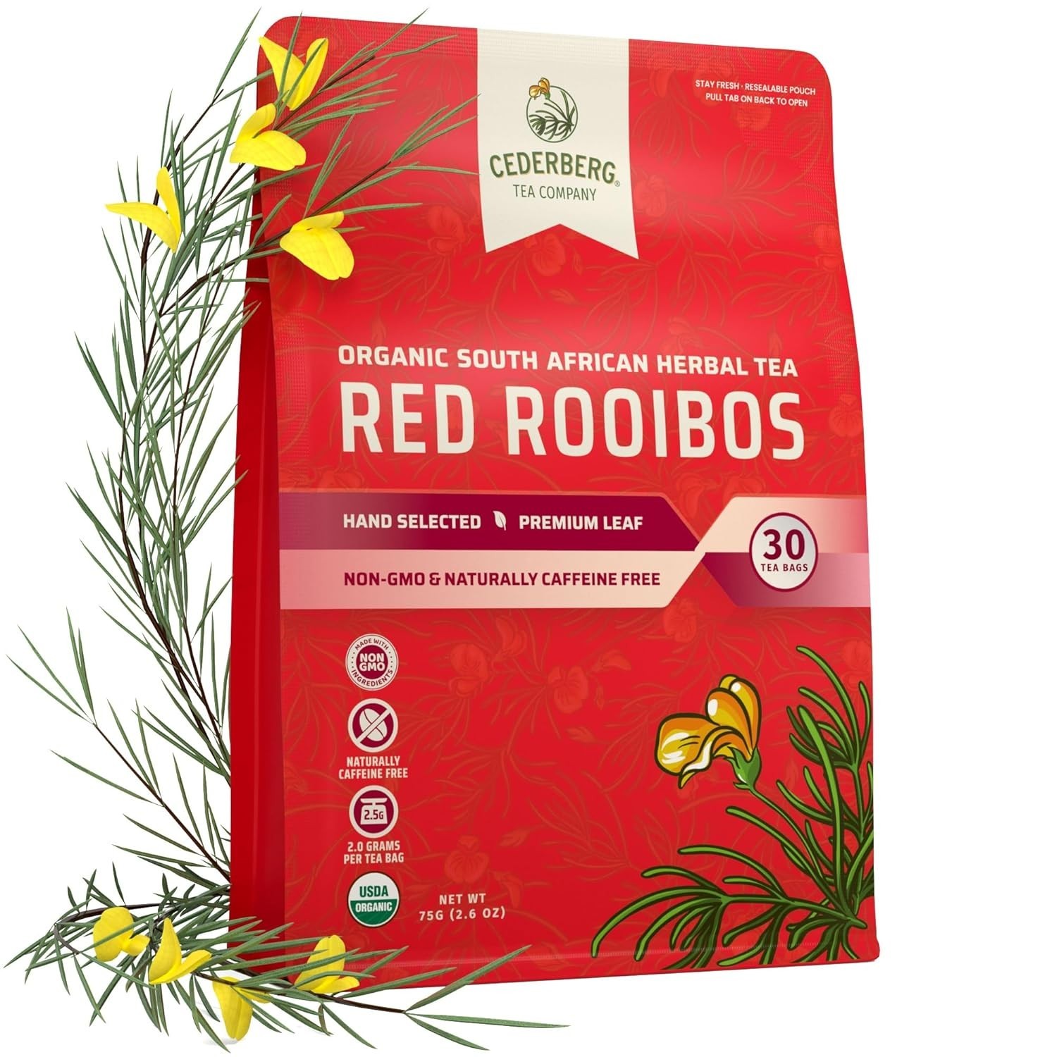 Bags Usda Certified South African Organic Herbal Tea, Naturally