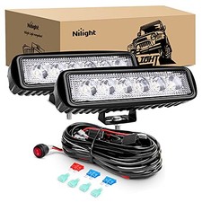 2Pcs 18w Spot LED Work Lights LED Pods Fog Lights 18W Lights  Wiring Harness