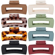 Mandydov 8 Pcs Large Hair Claw Clips 4.1 Inch Non-slip Big Square Matte Claws...
