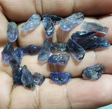 Raw 22 Pcs Lot Amazing A Blue Iolite Crystal Rough Size 10-12 MM Loose Gemstone