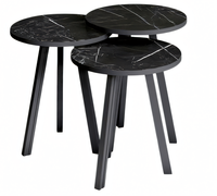 Elegantes Schwarzes Couchtisch-Set Aus Holz Im Modernen Stil