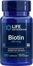 Life Extension Biotin 600 mcg Vitamin B7 Support Supplement for Beautiful...