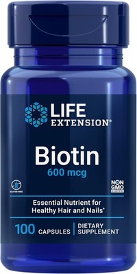 Life Extension Biotin 600 mcg Vitamin B7 Support Supplement for Beautiful... 
