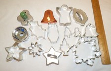 Mixed Lot 15 Metal Cookie Cutters Small Xmas Gingerbread Man to Large Snowflake