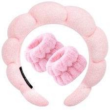 Zkptops Spa Headband for Washing Face Wristband 1 Count Pack of 1 , Pink