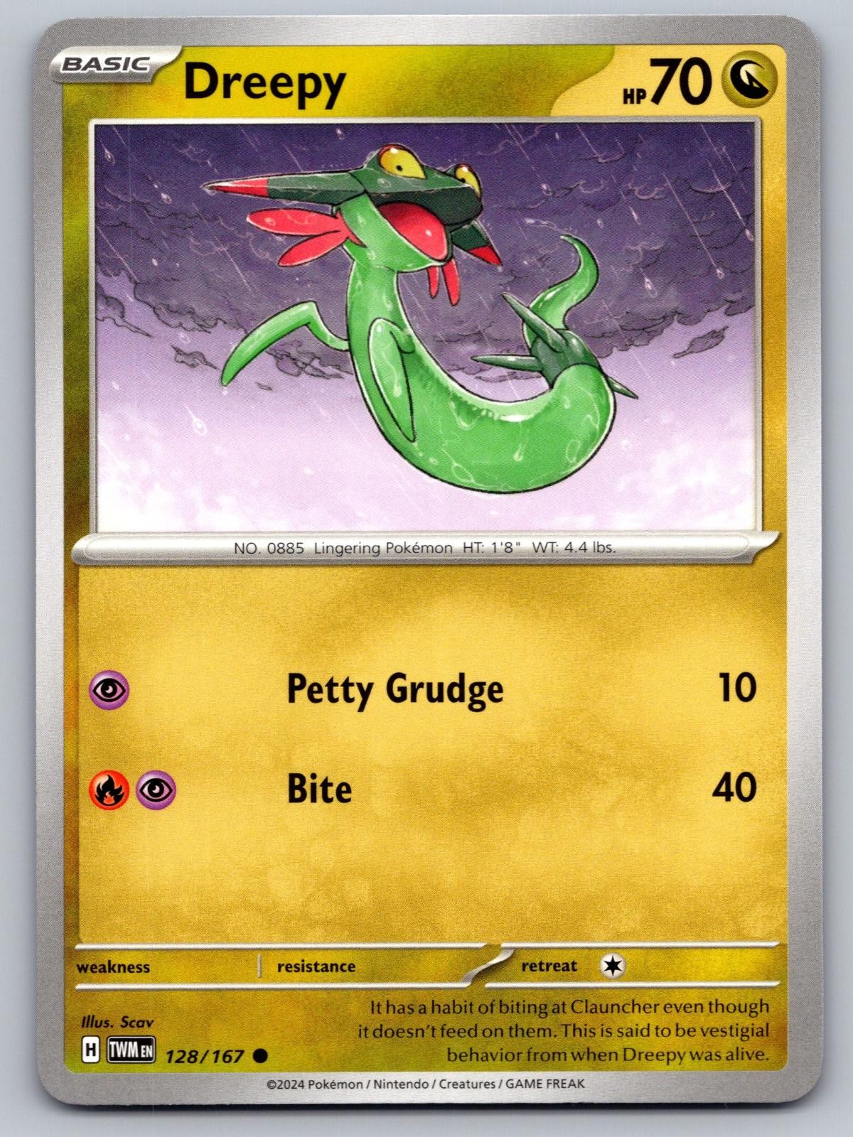 Dreepy 128/167 Common Twilight Masquerade Pokemon Near Mint