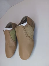 Revolution Dance Wear Shoes Jazz Youth Tan Leather 656 Recital Slip On 13 M 1172