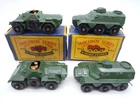 VINTAGE MOKO LESNEY 61a SCOUT CAR 54a PERSONNEL CARRIER x4 / ORIGINAL BOXES 1959