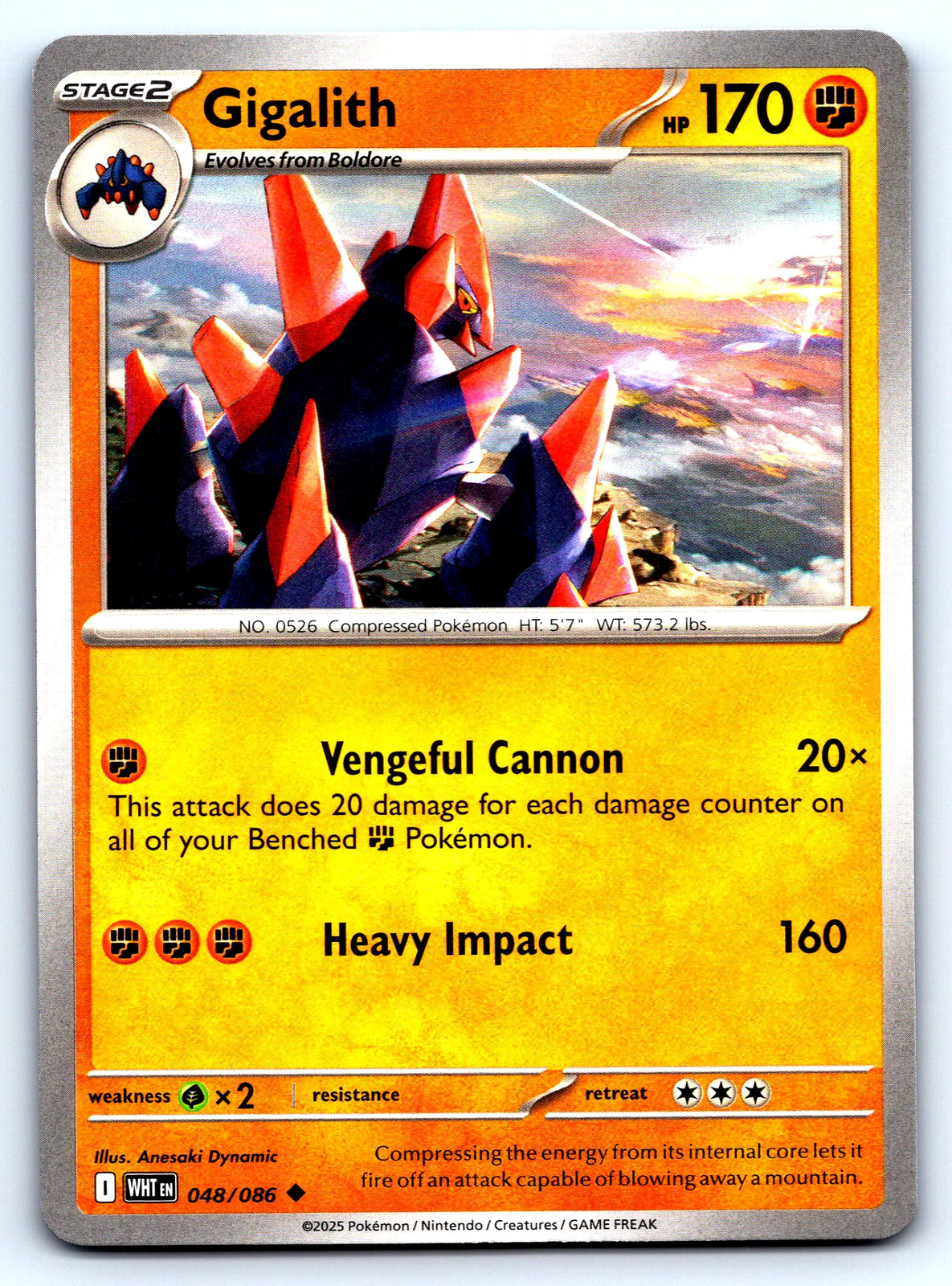 Gigalith White Flare #48 Normal NM Pokemon Card