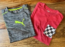 Lot Of 2 Youth T-Shirts Short Sleeve Red Gray Vans Puma Size M