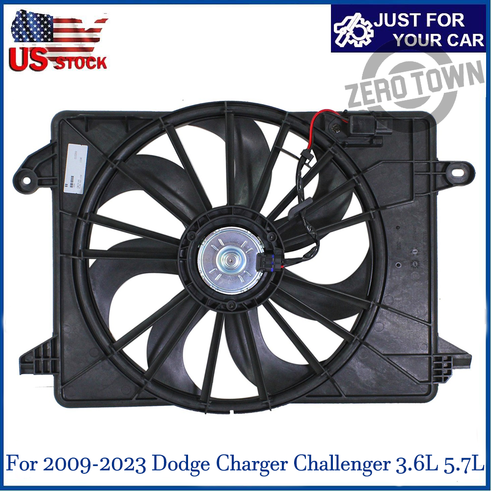 Radiator Cooling Fan Assembly For 2009-2023 Dodge Charger Challenger 3.6L 5.7L