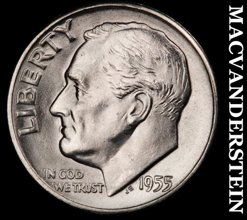 1955-S Roosevelt Dime- Silver- Choice Gem Brilliant Uncirculated Luster #J2111