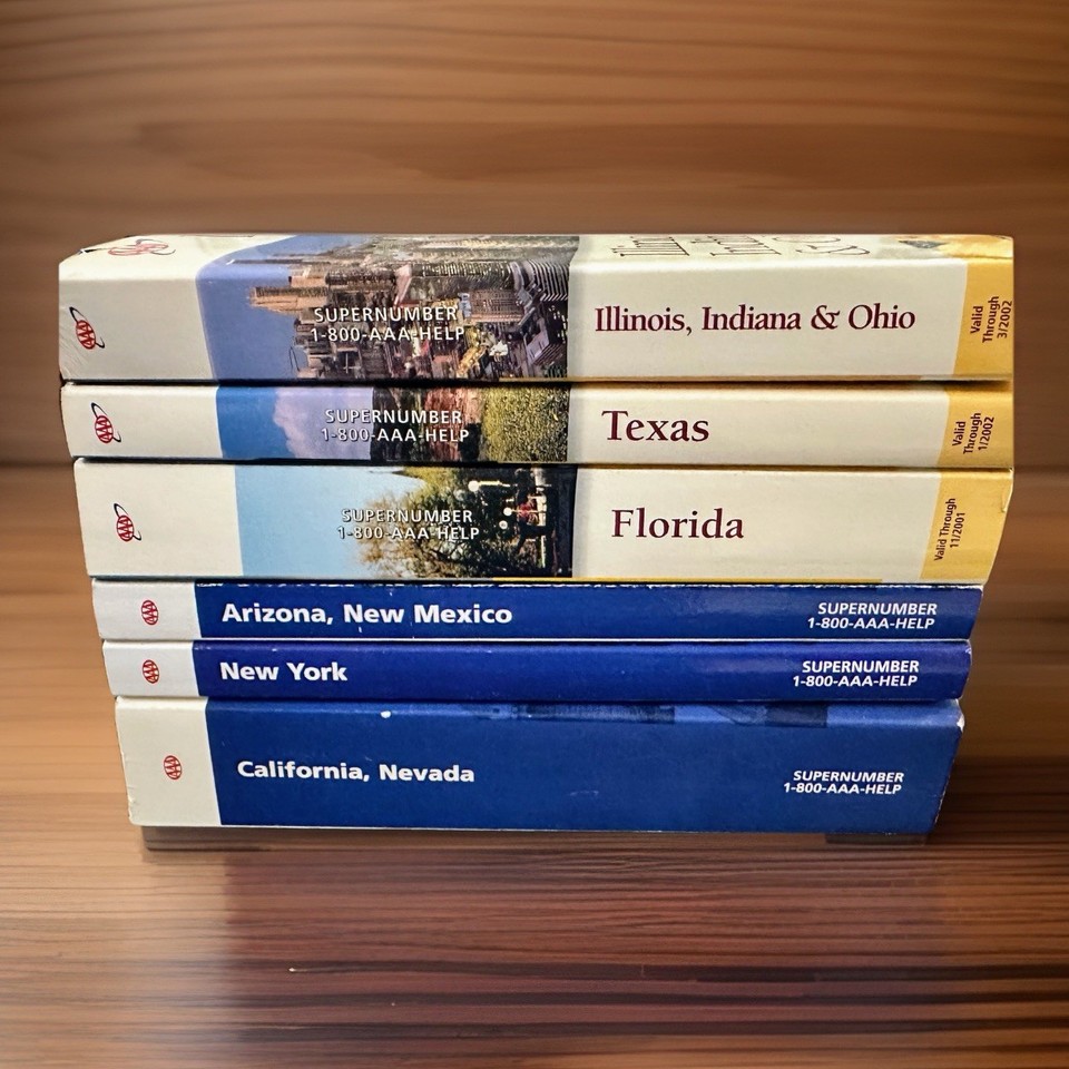 Lot of 6 2001 AAA Tour Books - IL IN OH TX FL AZ NM NY CA NV-Used GC | eBay