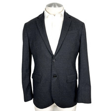 Allsaints Eldon Wool Blend Surgeon Cuffs Charcoal Gray Fully Lined Blazer Sz 36