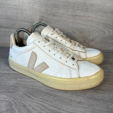 Veja Trainers Womens White UK Size 7 Leather Beige Campo Shoes Lace Up