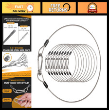 10 Pack Stage Light Safety Cables - 1/8" Stainless Steel Security Wire Ropes, 15