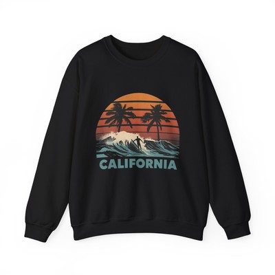 California Sunset Crewneck Sweatshirt, Relaxed Style, Beach Vibes, Gift 