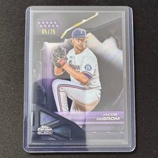 ⚙️BN 2026 TOPPS CHROME BLACK BASEBALL PURPLE WAVE REFRACTOR /75 JACOB DEGROM