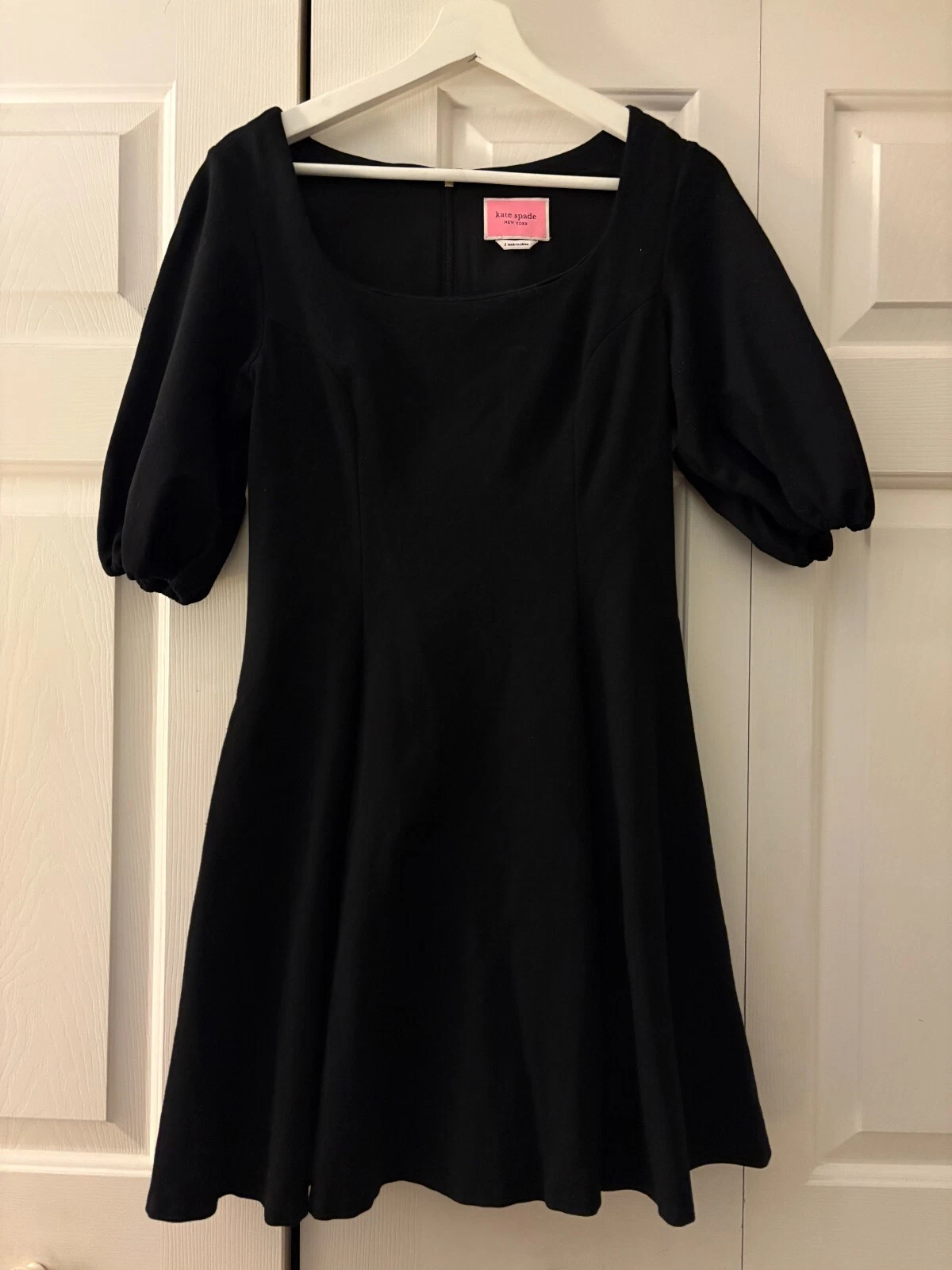 Abito Kate Spade nero ponte manica a sbuffo Taglia S