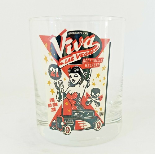 Cocktail Whisky Glas Tom Ingram Las Vegas Rockabilly Sexy Pin-up Girl 4 Stück - Bild 6 von 10