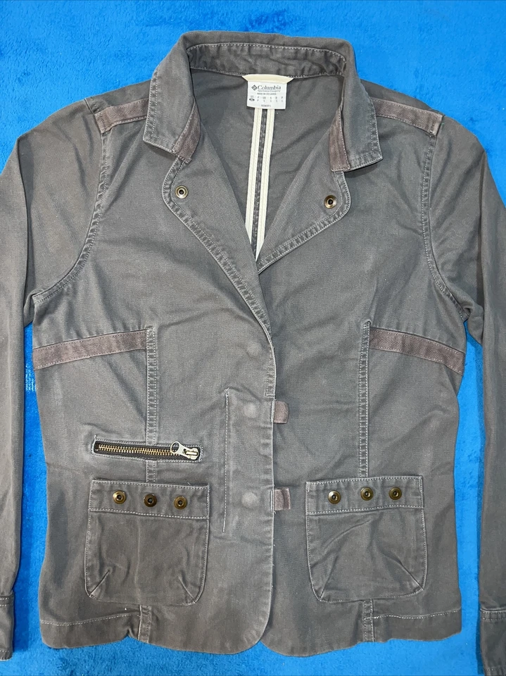 Vintage COLUMBIA Jacket, Blazer Style Zip Up, 100% Cotton, Women's Size XS - Image 3 of 4