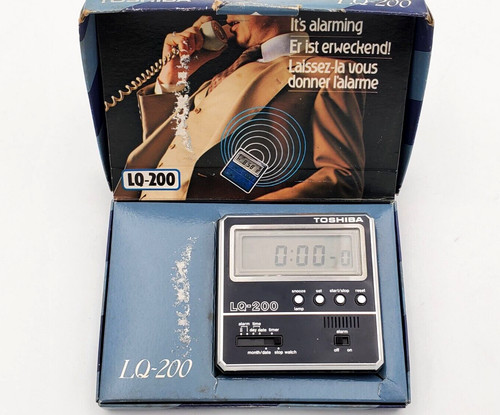 Vintage Rare TOSHIBA LQ 200 Travel Alarm Clock With Instructions Works