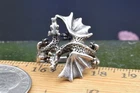 EXCLUSIVE RING MODEL DRAGON  SILVER 925 Vtg old jewelry fashion Sculpted Fantasy