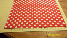LG Polka Dots White on Red Fat Quarter 18 inches X 22 inches-Cotton