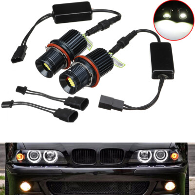 Front 80W LED Angel Eyes Ring Marker Bulbs Lamps Light For BMW E39 E63 E53