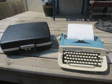 1979 Vintage Mid Century Modern Slate Blue Royal Sabre Precision Typewriter thumbnail