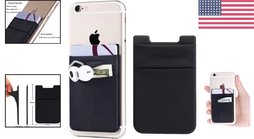 Fashionable 2-Pack Phone Pocket Wallet - Double Secure Card Holder for Devices - Image 2 of 4