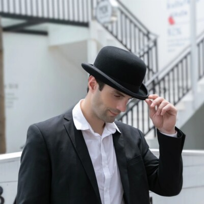 Unisex Cosplay Bowler Hut Derby Hüte Herren Damen Vintage schwarz Fedora formelle Kappen