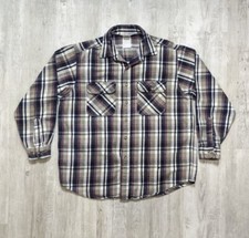 Vintage Carhartt Rugged Work Wear Heavy Flannel Cotton Shirt Men  s Size Large
