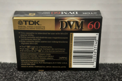 NEW SEALED TDK DVM 60 Mini-DV Digital Video Cassette DVM60ME 60/SP
