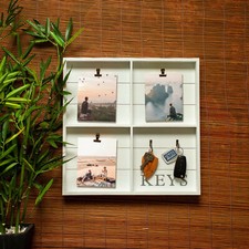 Vintage Letter Rack & Key Holder Memo Board Storage Shabby Chic Wall Mounted