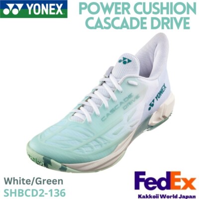 YONEX Badminton shoes POWER CUSHION CASCADE DRIVE SHBCD2 136 White/Green NEW!!