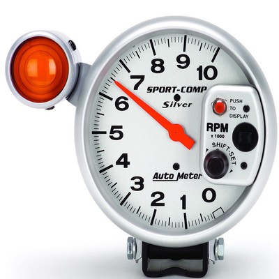 Autometer 5 Inch Ultimate III Playback Tachometer 11000 RPM - Silver - View #6