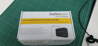 Startech 2 Port schwarz USB KVM Switch Kit mit Audio und Kabeln