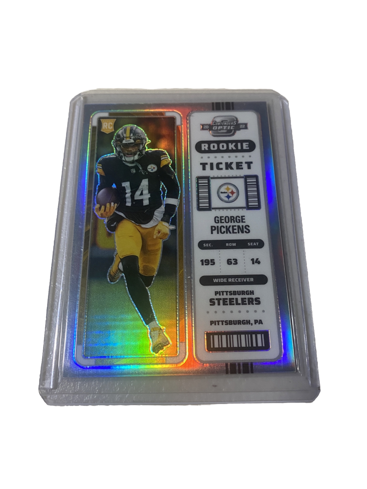 2022 Contenders Optic George Pickens RC #73 Silver Holo Steelers Rookie