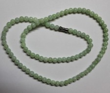 CERTIFIED JADE Grade A Natural Untreated Icy Light Green Jadeite Necklace 221