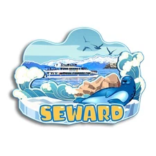 Seward Alaska USA America Refrigerator magnet 3D wood travel souvenirs gifts