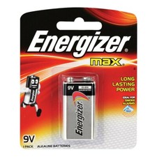 Energizer 9 Volt Alkaline Transistor Battery in Blister - 6LR61 / 522