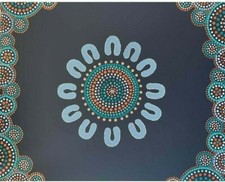 Eora Waterhole Large Aboriginal Art Painting LA PEROUSE EORA AUS
