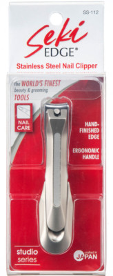 SEKI EDGE SS-112 Stainless Steel Nail Clipper Ergonomic Handle With Nail File