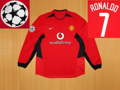 Manchester 7 RONALDO shirt CHAMPIONS 2002 jersey CL soccer camiseta 2003 02 LONG